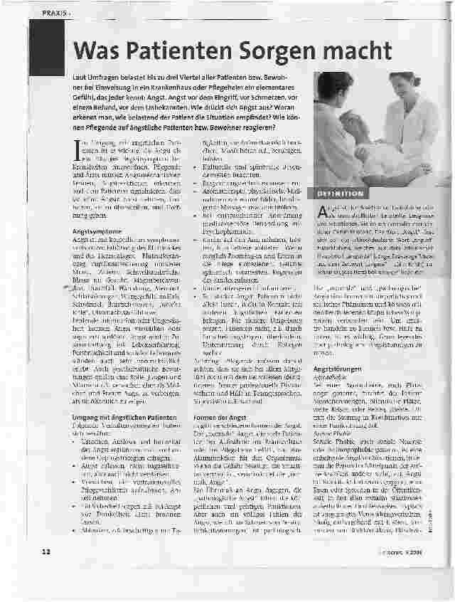 Vorschauseite 1: Was Patienten Sorgen macht