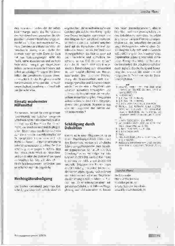 Vorschauseite 2: Selbstbestimmungsrecht versus körperliche UnversehrtheitDie Haftung der Heime im Fokus der Gerichte