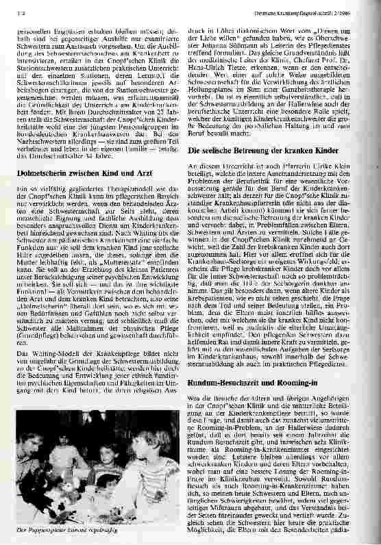 Vorschauseite 5: Kinderkrankenpflege als Teil einer Ganzheitstherapie Das Behandlungskonzept der Cnopf`schen Kinderklinik in Nürnberg: Ein historisches Lehrstück