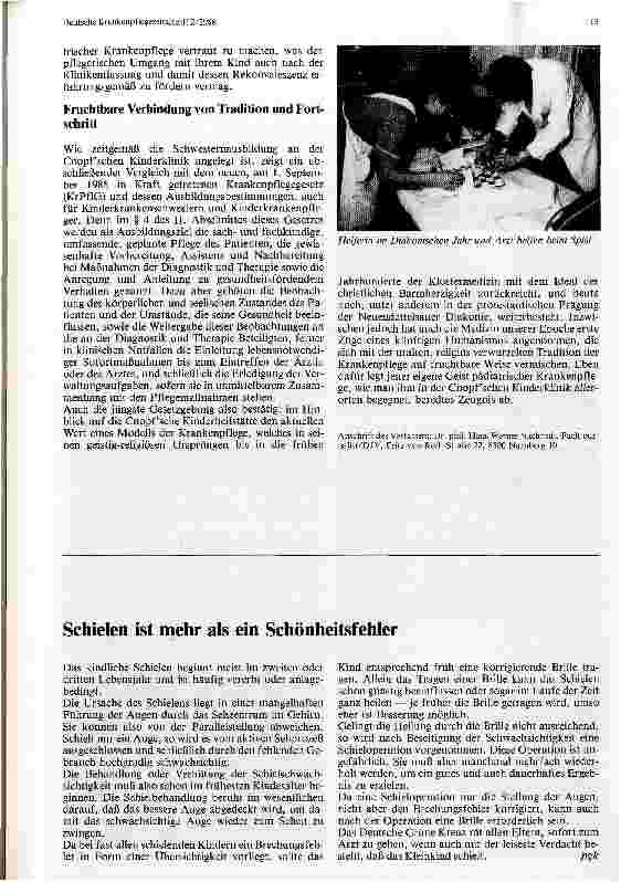 Vorschauseite 6: Kinderkrankenpflege als Teil einer Ganzheitstherapie Das Behandlungskonzept der Cnopf`schen Kinderklinik in Nürnberg: Ein historisches Lehrstück