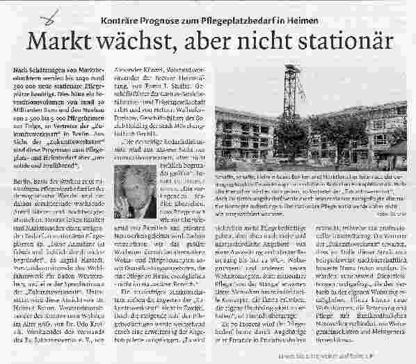 Vorschauseite 1: Markt wächst, aber nicht stationär