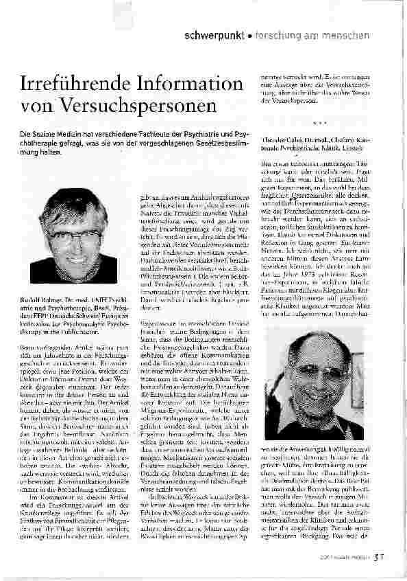 Vorschauseite 1: Irreführende Information von Versuchspersonen