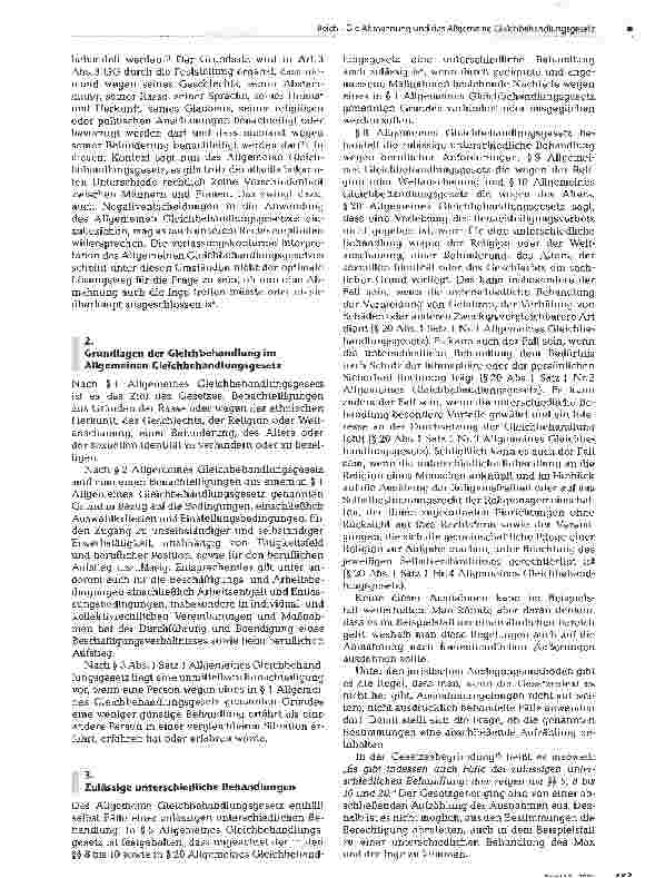 Vorschauseite 2: Die Abmahnung und das Allgemeine Gleichbehandlungsgesetz