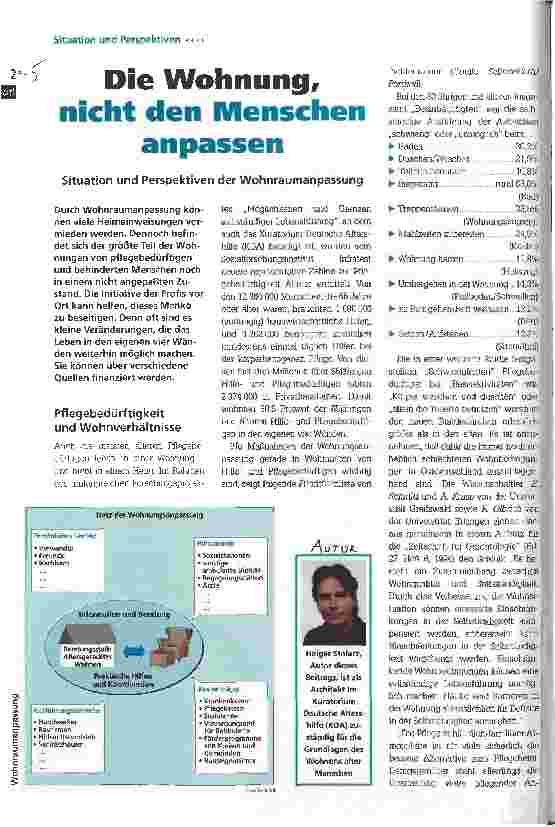 Vorschauseite 1: Die Wohnung, nicht den Menschen anpassen Situation und Perspektiven der Wohnraumanpassung