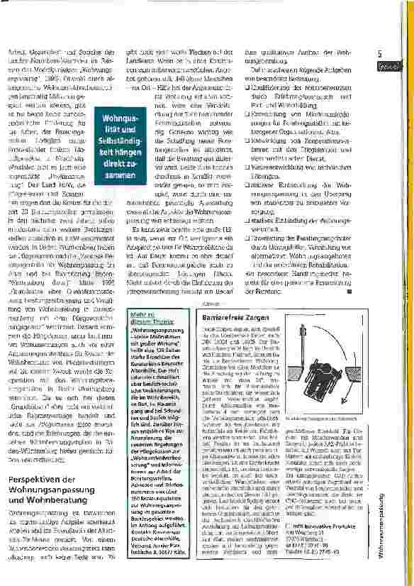 Vorschauseite 4: Die Wohnung, nicht den Menschen anpassen Situation und Perspektiven der Wohnraumanpassung