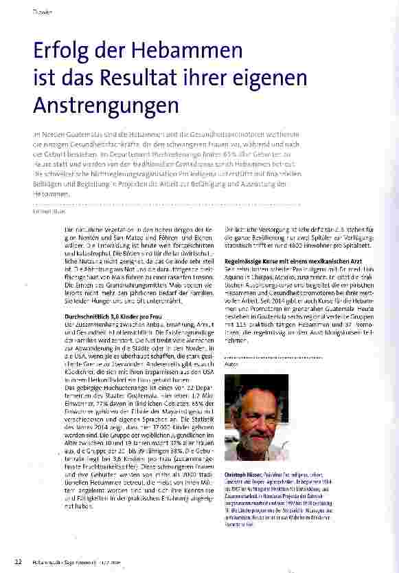 Vorschauseite 1: Erfolg der Hebammen ist das Resultat ihrer eigenen Anstrengungen