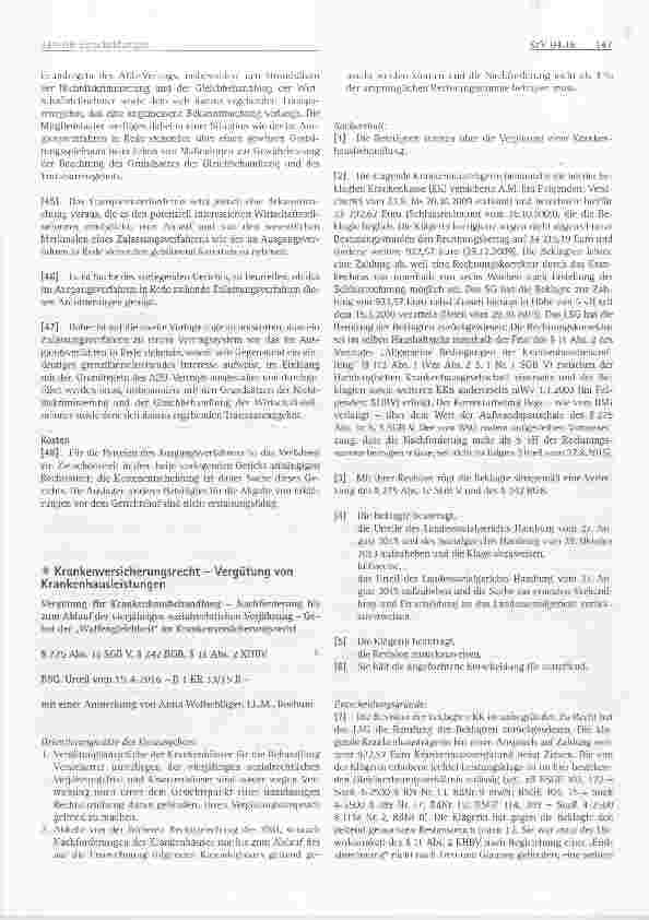 Vorschauseite 1: Krankenversicherungsrecht Vergütung von Krankenhausleistungen