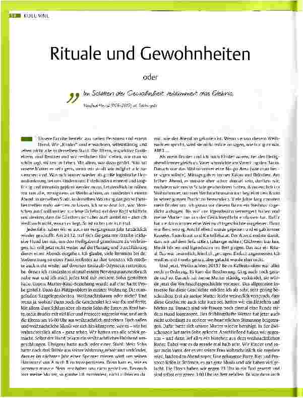Vorschauseite 1: Rituale und Gewohnheiten