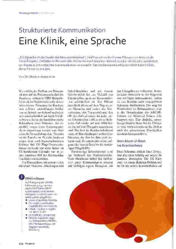 Vorschauseite 1: Eine Klinik, eine Sprache