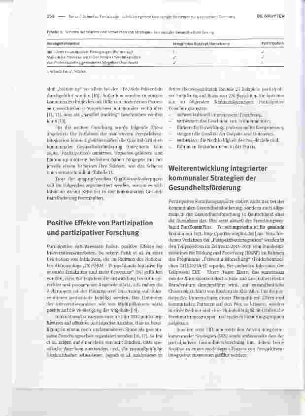 Vorschauseite 2: Partizipation stärkt integrierte kommunale Strategien für Gesundheitsförderung