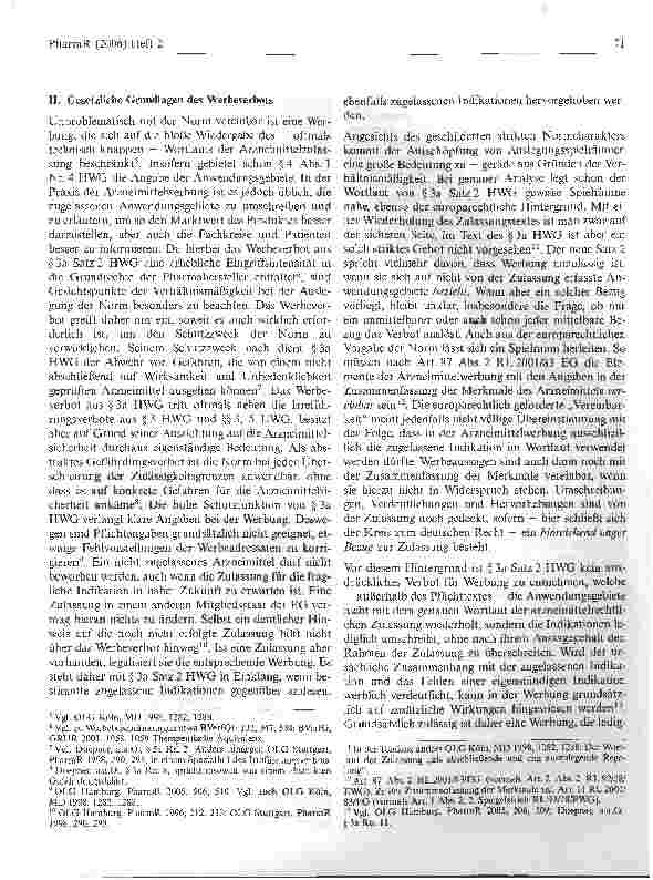 Vorschauseite 2: Die Reichweite des Werbeverbots nach § 3a Satz 2 HWGMöglichkeiten und Grenzen der Indikationsund Symptomlyrik