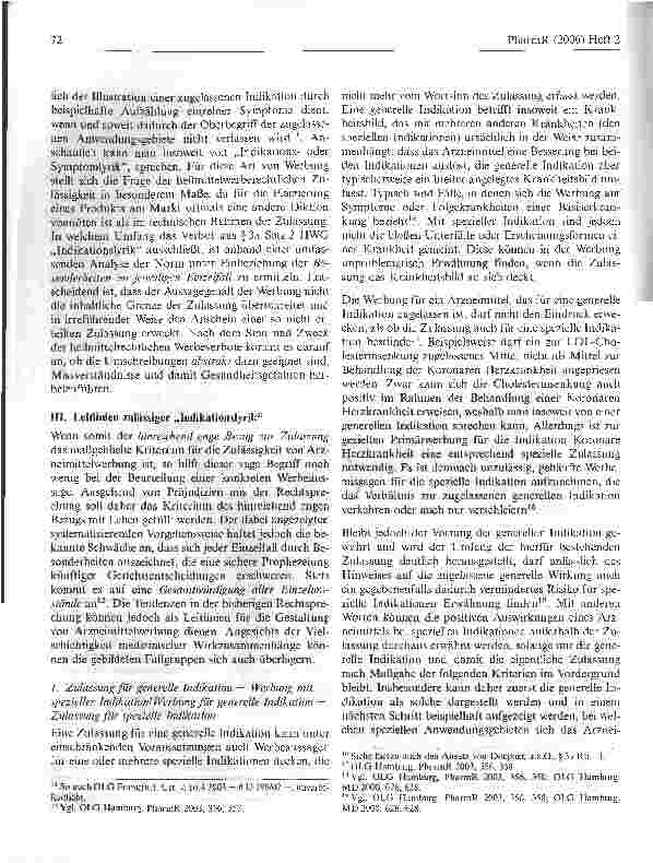Vorschauseite 3: Die Reichweite des Werbeverbots nach § 3a Satz 2 HWGMöglichkeiten und Grenzen der Indikationsund Symptomlyrik