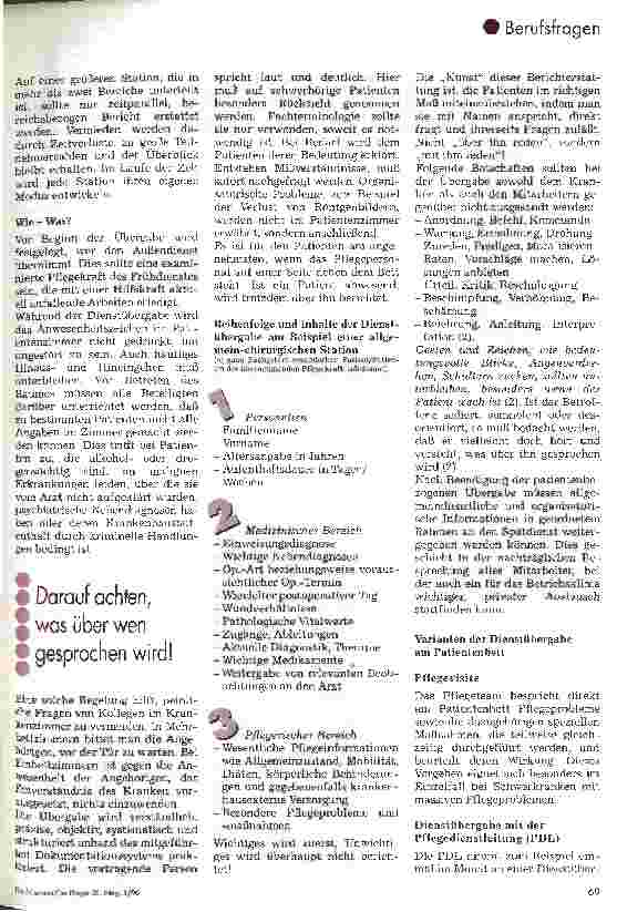 Vorschauseite 2: Dienstübergabe am Patientenbett