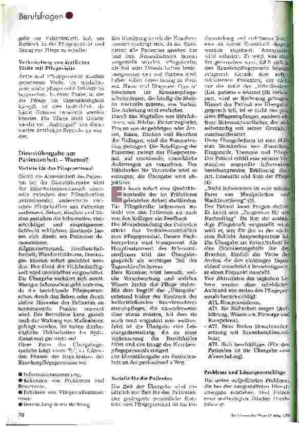 Vorschauseite 3: Dienstübergabe am Patientenbett