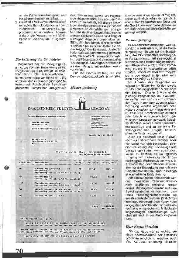Vorschauseite 2: EDV - Einsatz in einem Alten- Krankenheim
