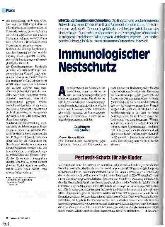 Vorschauseite 1: Immunologischer Nestschutz