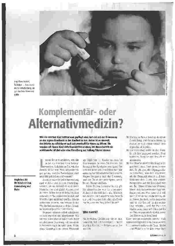 Vorschauseite 1: Komplementäroder Alternativmedizin?