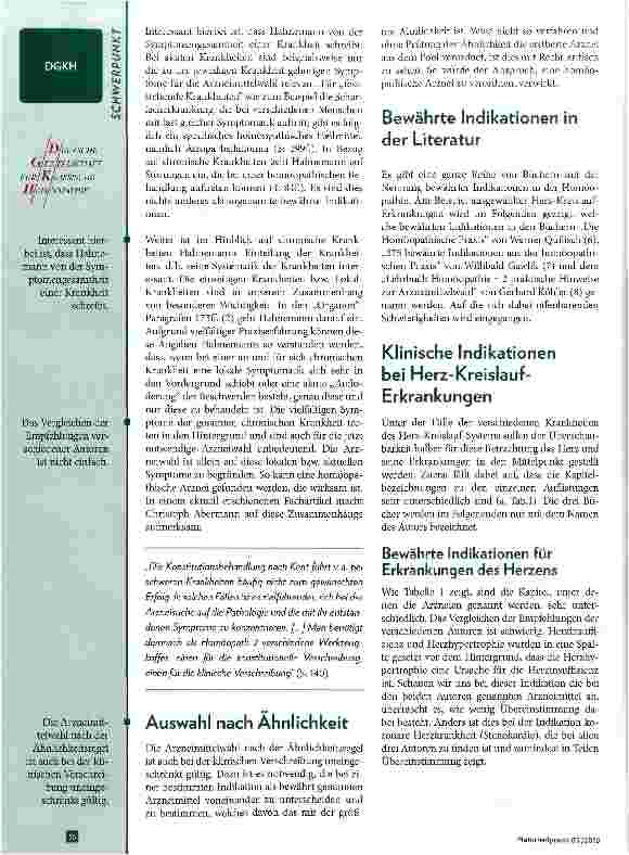Vorschauseite 2: Bewährte Indikationen der Homöopathie Herzund Kreislauferkrankungen