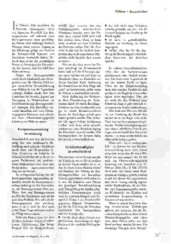 Vorschauseite 2: EIGENMÄCHTIGES HANDELN IM NOTFALL ZULÄSSIG?