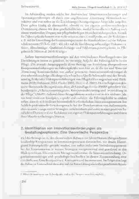Vorschauseite 3: Ein theoretischer Begründungsrahmen zur identifikation übergeordneter Kompetenzanforderungen an pfiegerische Führun^kräfte in innovationsprozessen
