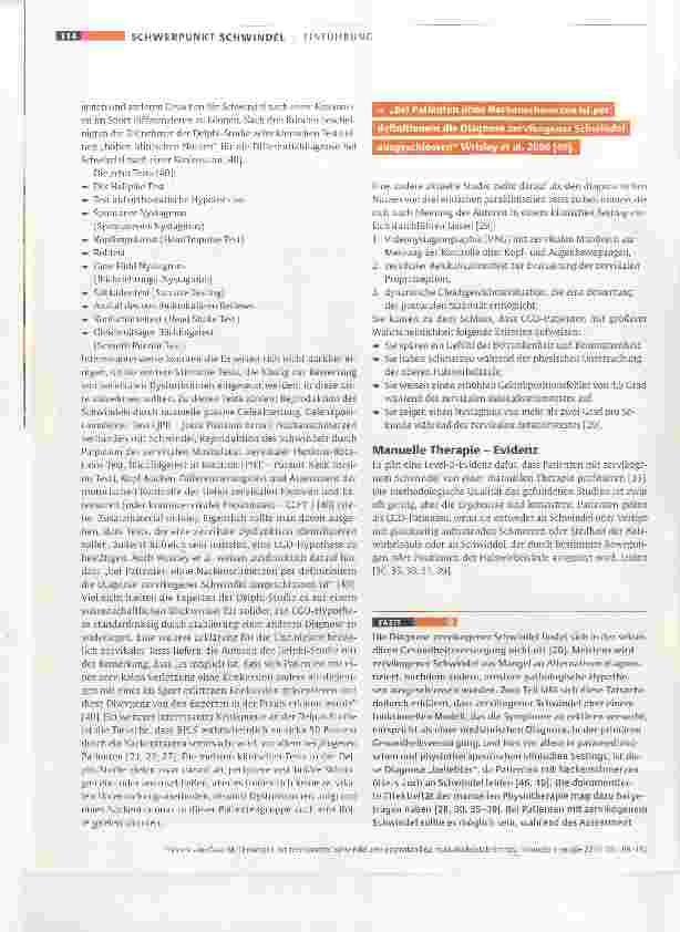 Vorschauseite 6: Ist zervikogener Schwindel eine eigenständige muskuloskeletale Entität?