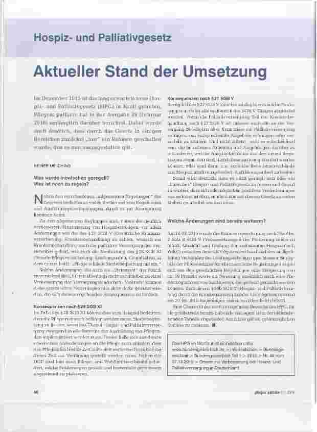 Vorschauseite 1: Aktueller Stand der Umsetzung
