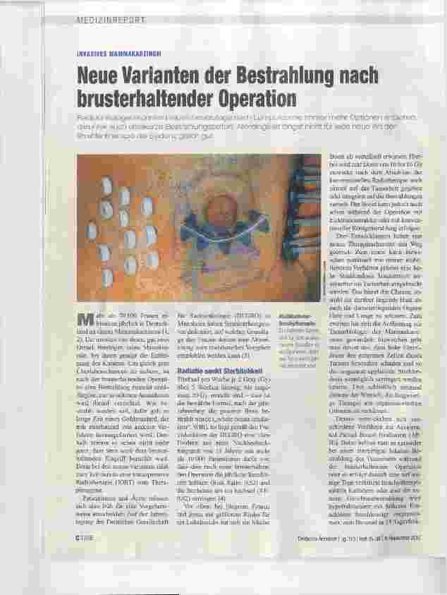Vorschauseite 1: Neue Varianten der Bestrahlung nach hrusterhaltender Operation