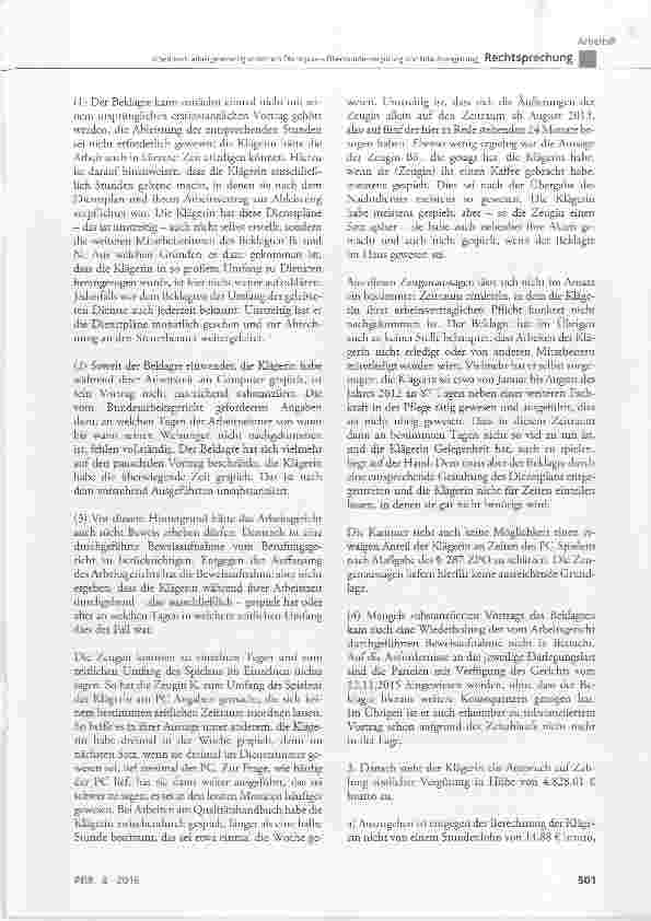 Vorschauseite 5: Arbeit nach arbeitgeberseitig erstelltem Dienstplan Überstundenvergütung und Urlaubsabgeltung