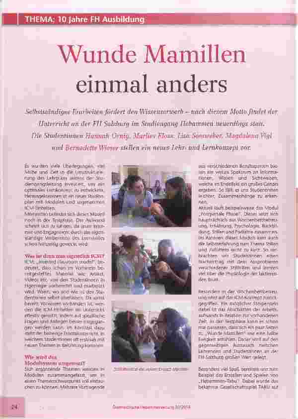 Vorschauseite 1: Wunde Mamillen einmal anders