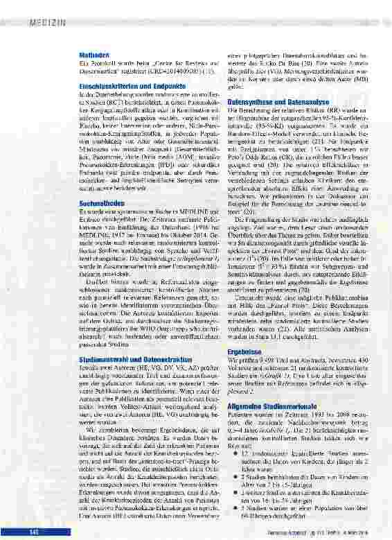Vorschauseite 2: Klinische Wirksamkeit von Pneumokokken-Konjugatimpfstoffen