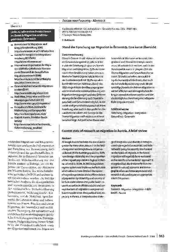 Vorschauseite 3: Mindestindikatorensatz zur Erfassung des Migrationsstatus