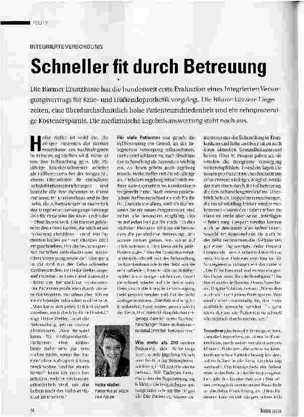 Vorschauseite 1: Schneller fit durch Betreuung