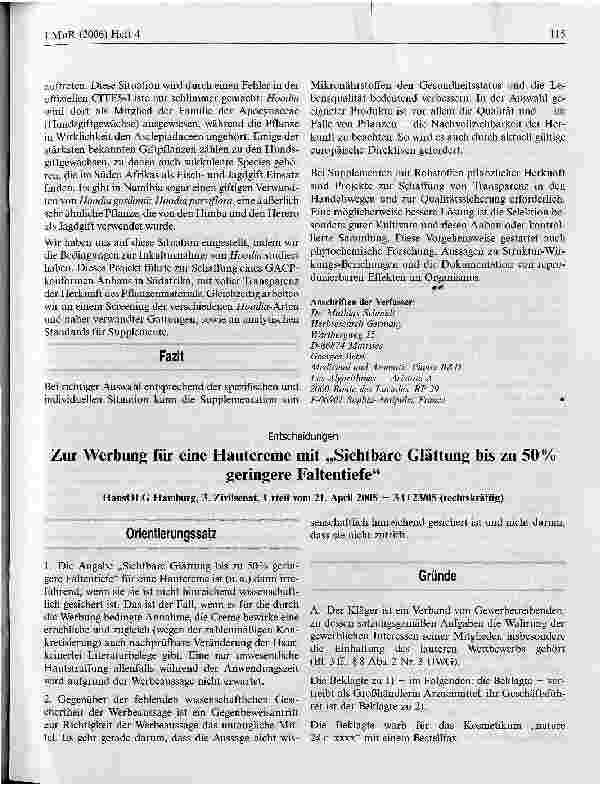Vorschauseite 1: Zur Werbung für eine Hautcreme mit Sichtbare Glättung bis zu 50 % geringere Faltentiefe