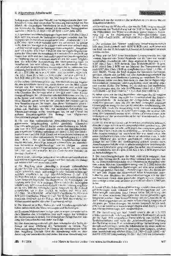Vorschauseite 3: Anrechnung von Tariferhöhungen auf Zulagen -AGB-Kontrollegehende Tätigkeit