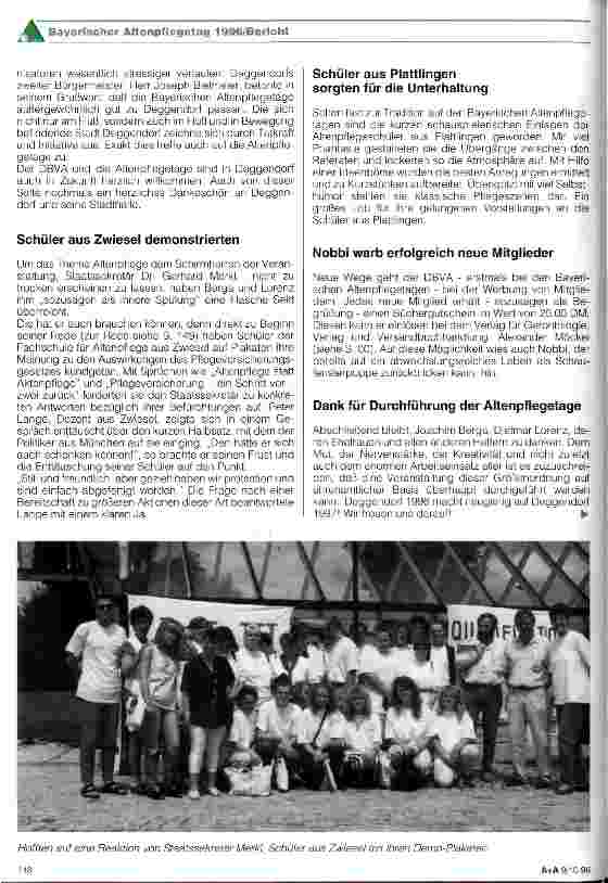 Vorschauseite 2: Kompetenz, Verantwortung und Kreativität Der 5. Bayrische Altenpflegetag in Deggendorf