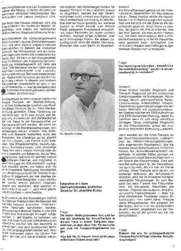Vorschauseite 4: Das Institut für Spezial-Therapie in Bad Godesberg