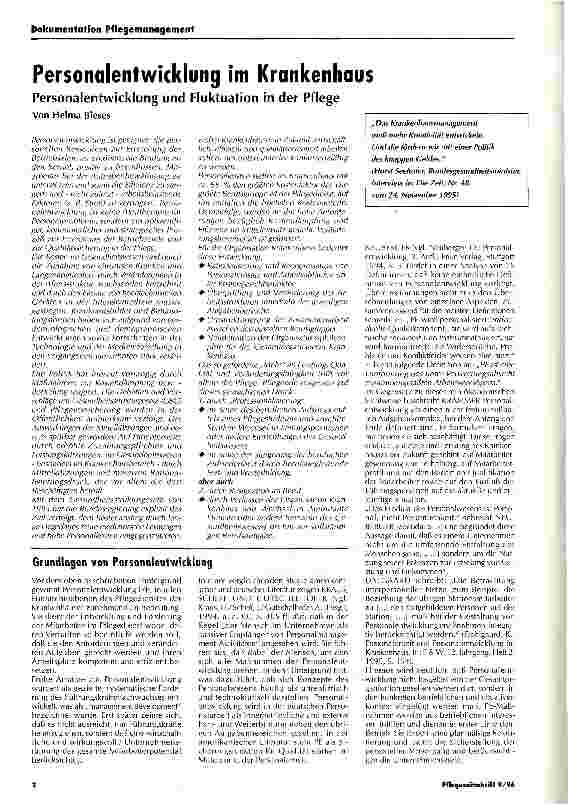Vorschauseite 1: Personalentwicklung im Krankenhaus Pflege Dokumentation