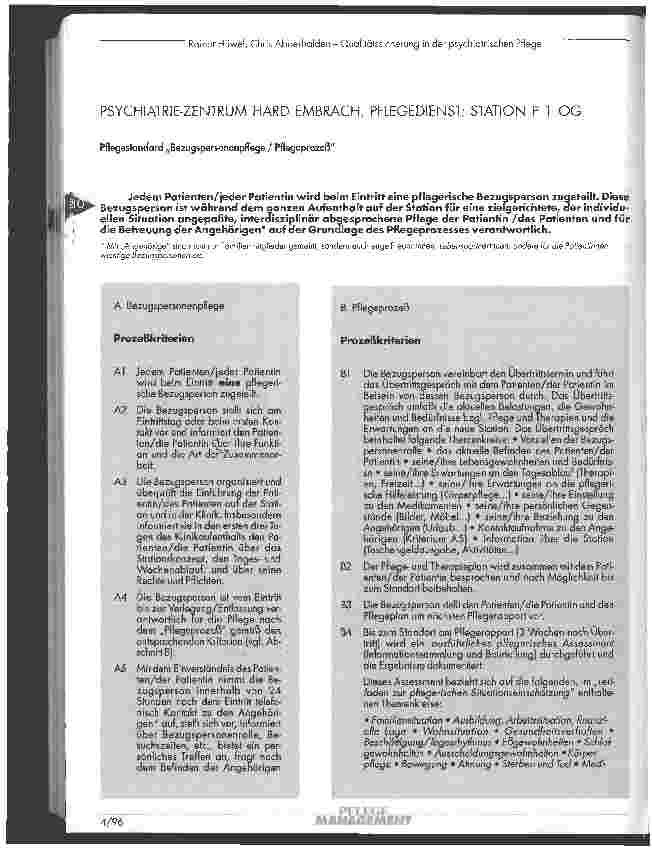 Vorschauseite 3: Qualitätssicherung in der psychiatrischen Pflege