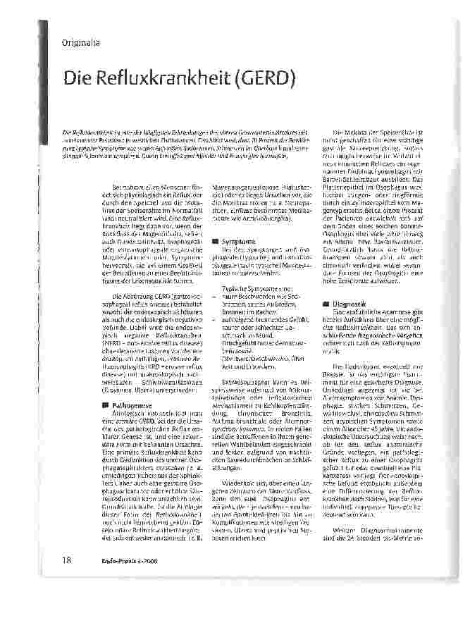 Vorschauseite 1: Die Refluxkrankheit (GERD)