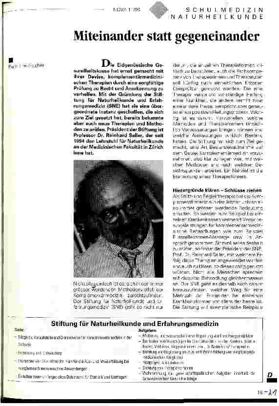 Vorschauseite 1: Miteinander statt gegeneinander Schulmedzin - Naturheilkunde