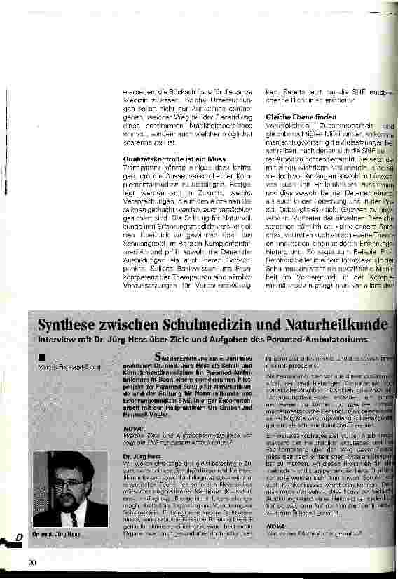 Vorschauseite 2: Miteinander statt gegeneinander Schulmedzin - Naturheilkunde