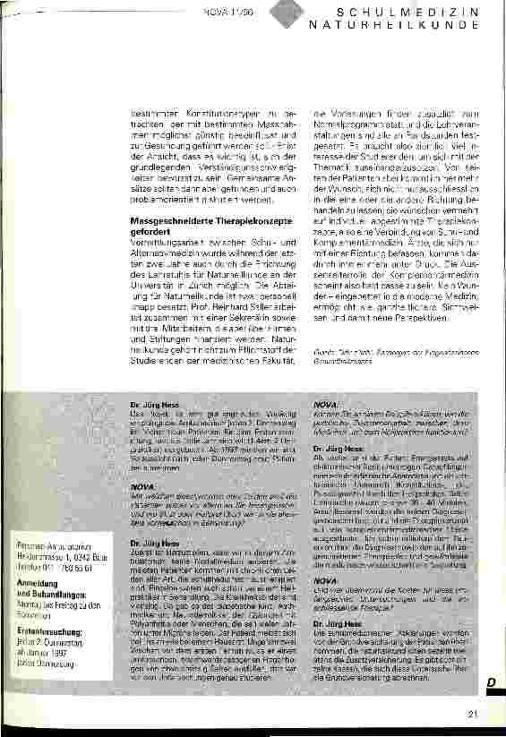 Vorschauseite 3: Miteinander statt gegeneinander Schulmedzin - Naturheilkunde
