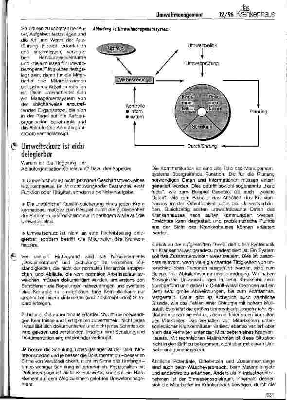 Vorschauseite 2: Umweltmanagement im Krankenhaus Integration des Umweltschutzes in alle Unternehmensbereiche