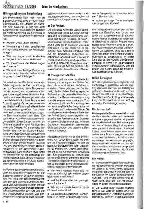 Vorschauseite 2: Laboroptimierung im Klinikum Landkreis Tuttlingen