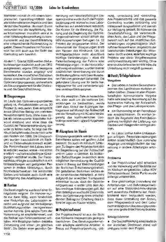 Vorschauseite 4: Laboroptimierung im Klinikum Landkreis Tuttlingen