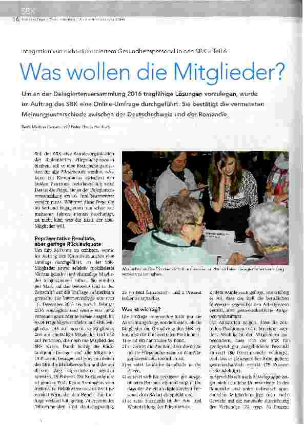 Vorschauseite 1: Was wollen die Mitglieder?