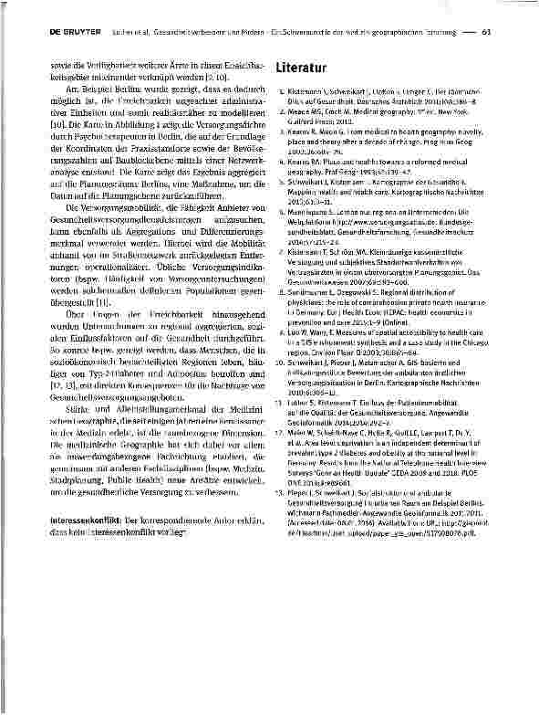 Vorschauseite 3: Gesundheit verbessern und fördern - Ein Schwerpunkt in der medizin-geografischen Forschung