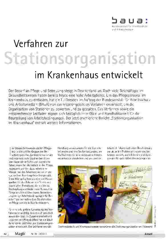 Vorschauseite 1: Verfahren zur im Krankenhaus entwickelt
