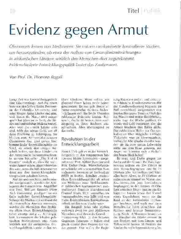 Vorschauseite 1: Evidenz gegen Armut