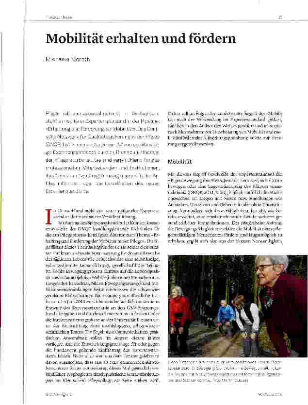 Vorschauseite 1: Mobilität erhalten und fördern